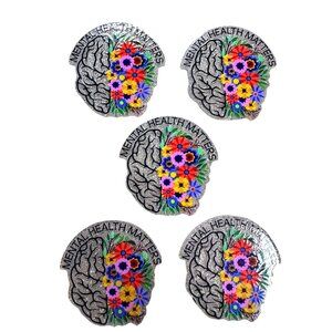 10 pc glitter Mental Health RN Nurse therapy acrylic flat back charm for badge r